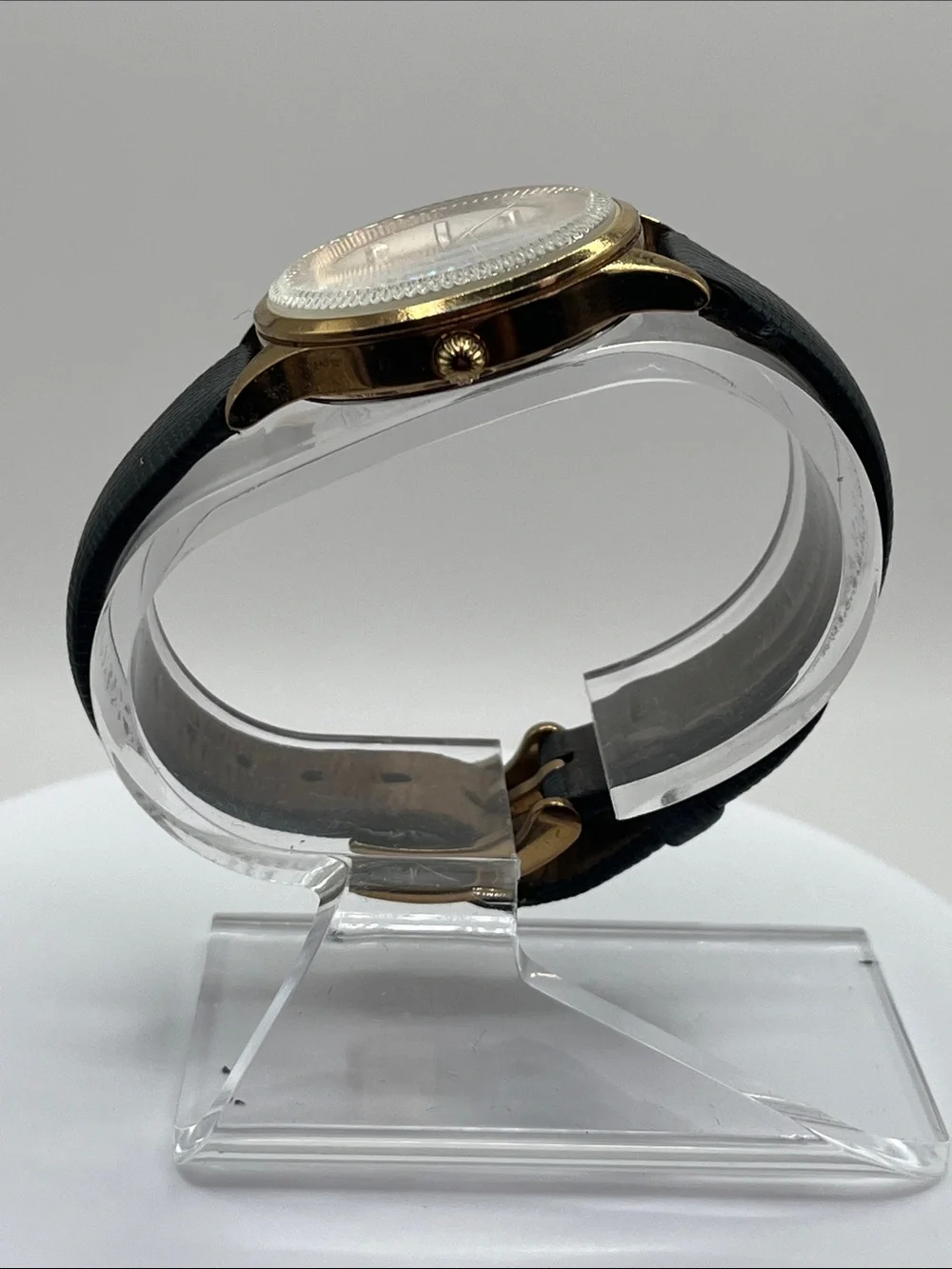 Ted Baker Gold-Tone Case White Dial Watch with Black Strap 31mm